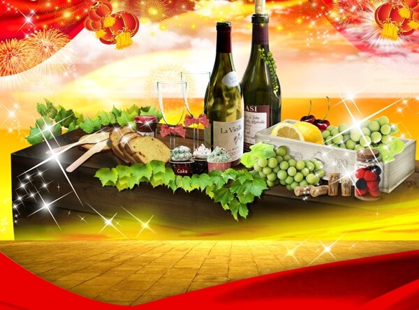 节日美味餐桌广告设计素材图片