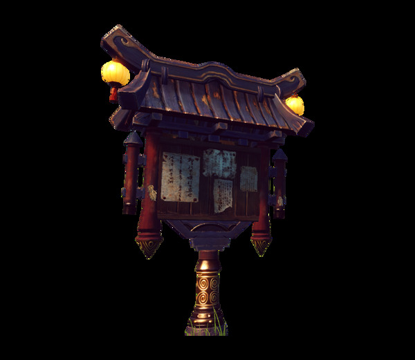 中式古代告示牌png元素