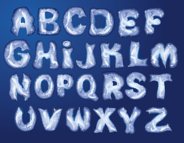 圣誕英文字體字母雪花
