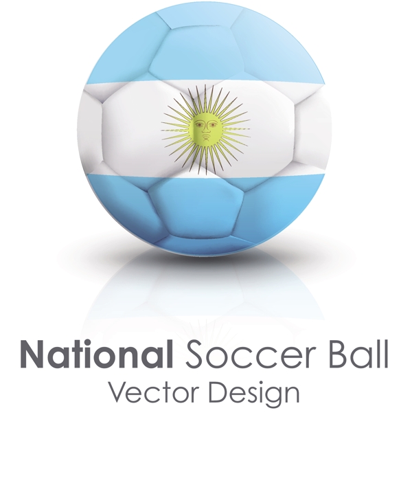 阿根廷国旗足球贴图矢量素材