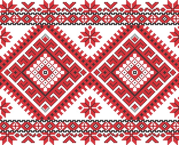 乌克兰风格的布艺饰品的矢量图15