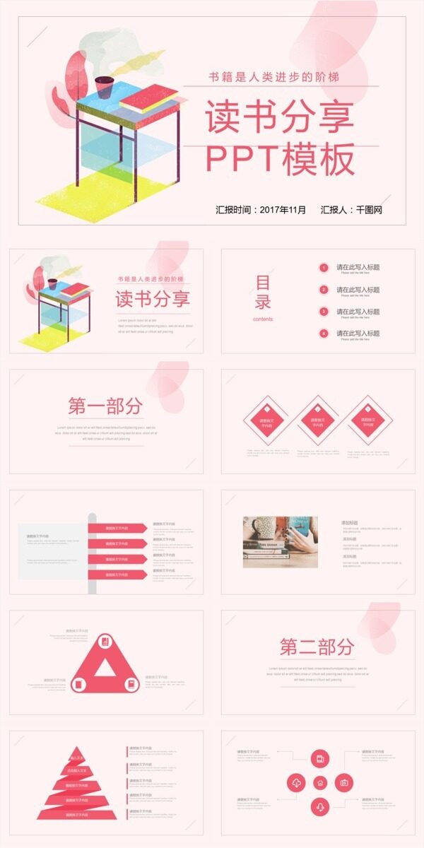2019年讀書分享PPT模板