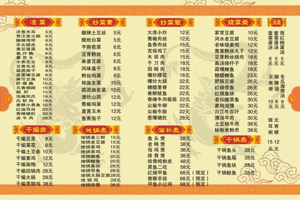 菜單模板圖片
