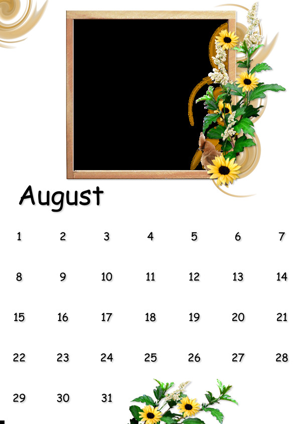 8月月历相框图片