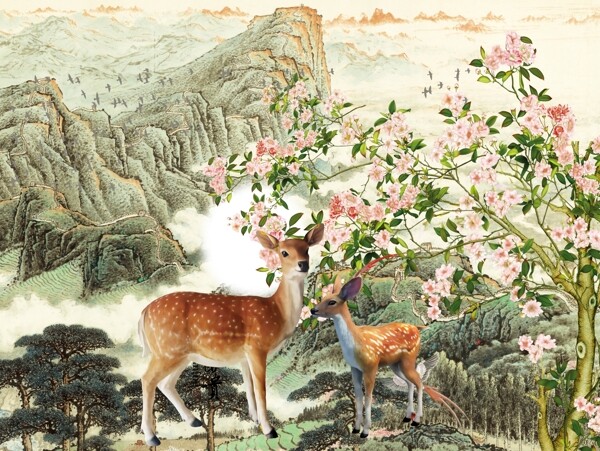 新中式背景墻