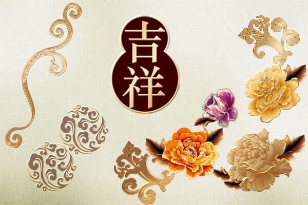 古典花卉富貴花圖片