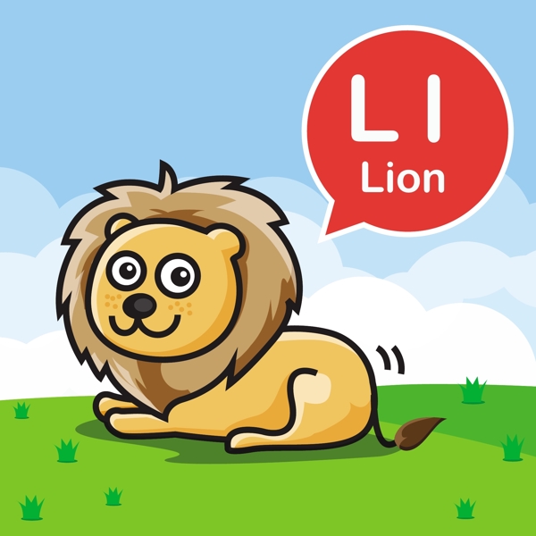 狮子卡通小动物矢量背景素材