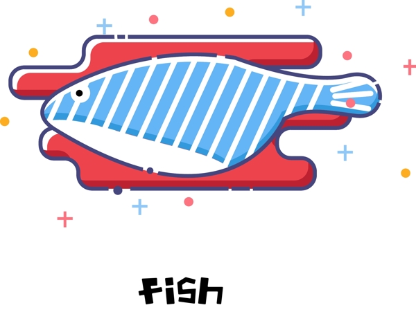 矢量简约可爱卡通海洋动物鱼