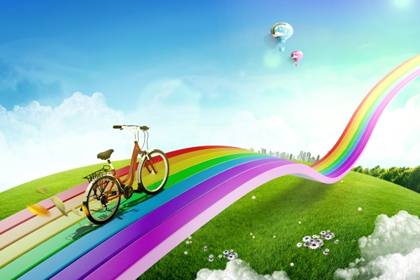 自行车七彩虹