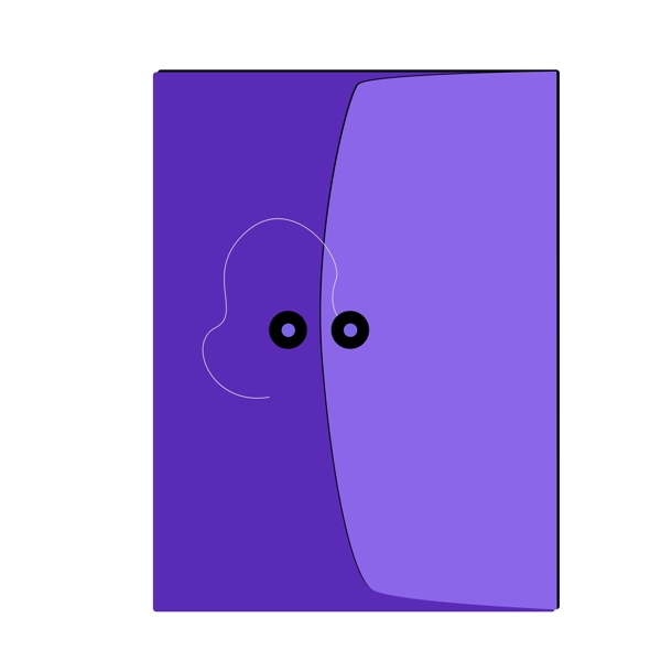紫色卡通文件袋设计