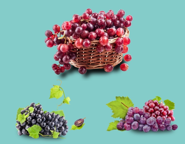 葡萄水果分层素材图片