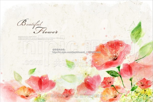 花卉水彩画图片