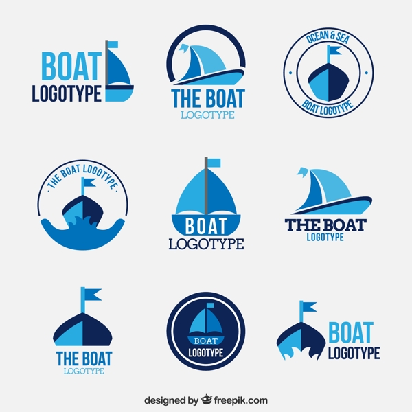 船的标志logo平面设计素材