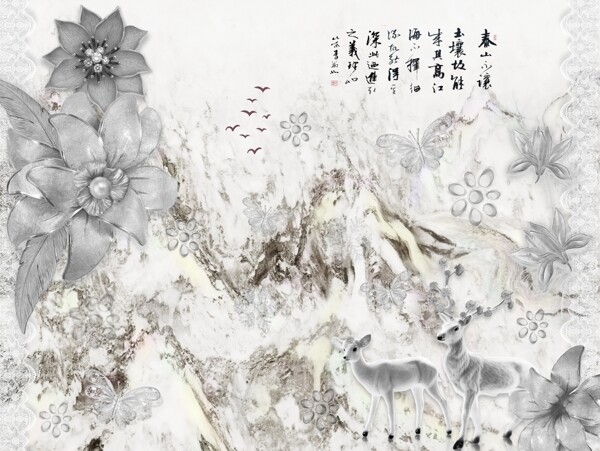 新中式背景墻