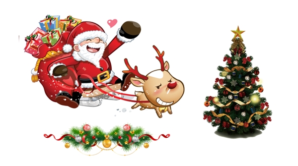 圣诞老人圣诞树装饰图案
