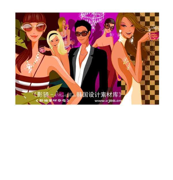 時尚俱樂部矢量人物AI0298