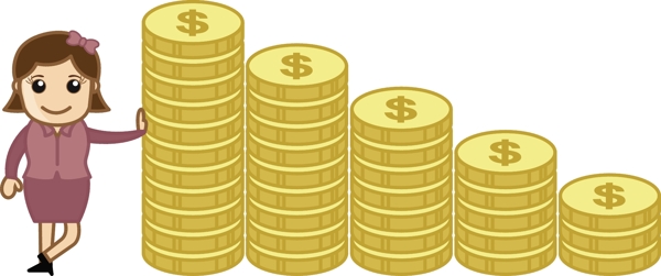 投資黃金商業(yè)卡通矢量