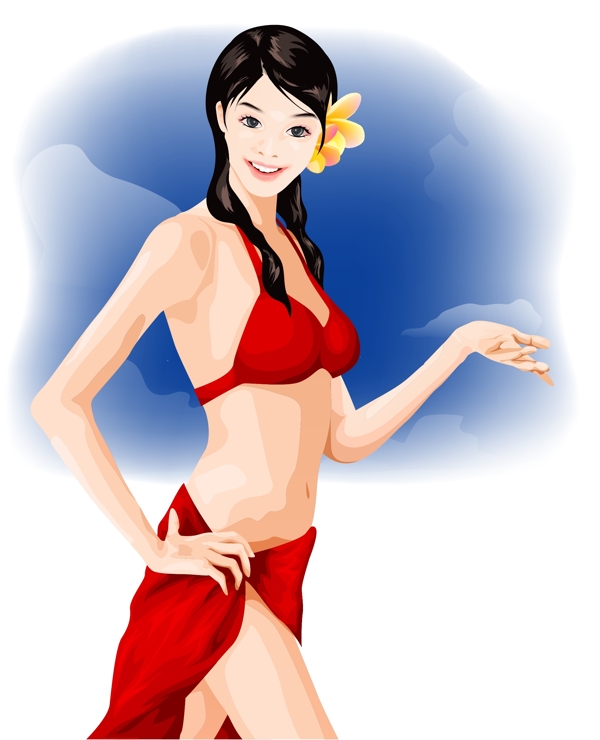 海灘時(shí)尚女孩圖片