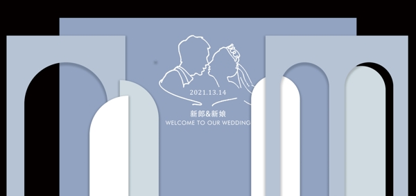 泰式婚礼蓝白色婚礼灰蓝色婚图片