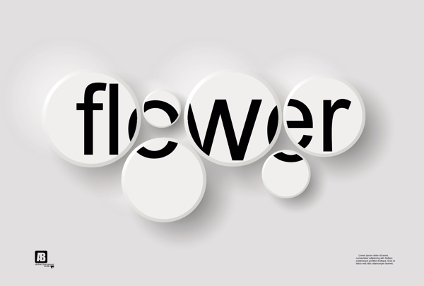 flower字母立体背景