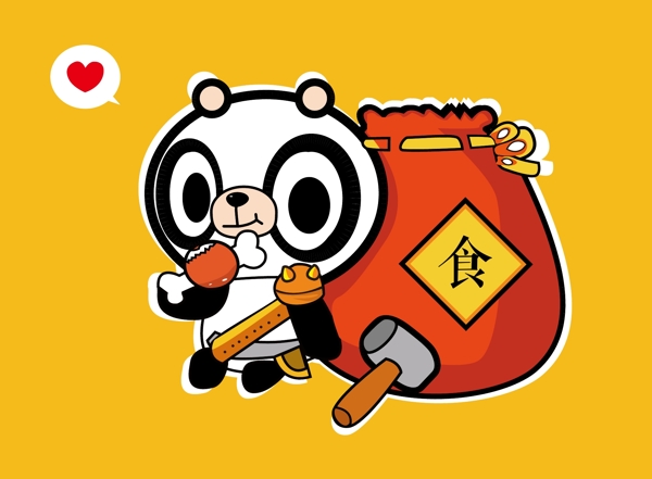 卡通熊猫插画卖萌宠物