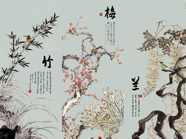 新中式背景墻