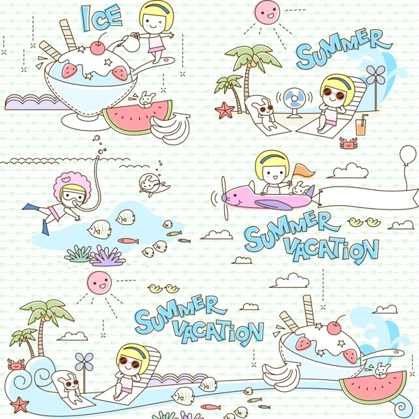可愛的夏日娃娃圖片
