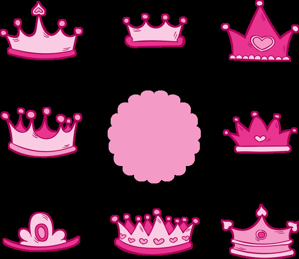 粉红色皇冠图标免扣png透明图层素材