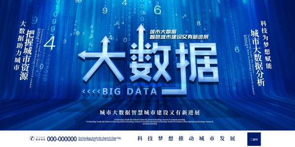 蓝色大气大数据科技宣传展板