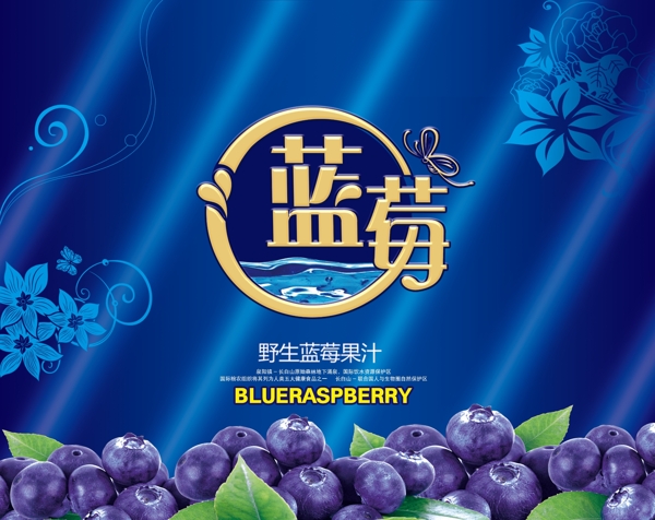 蓝莓包装盒平面图图片