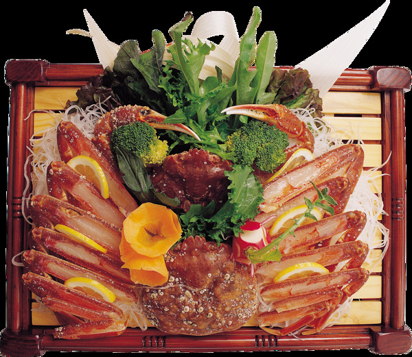 精美螃蟹日式料理美食产品实物