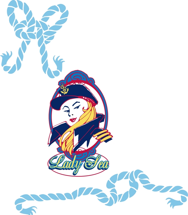 印花矢量圖人物女人色石藍(lán)色免費(fèi)素材