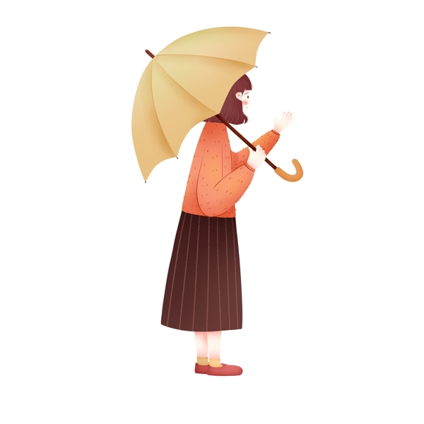 文艺清新乘着伞的女人