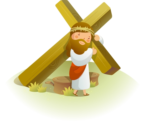 耶稣抗十字架图片