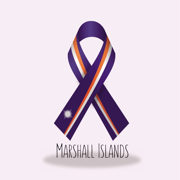 马绍尔群岛国旗丝带设计矢量素材