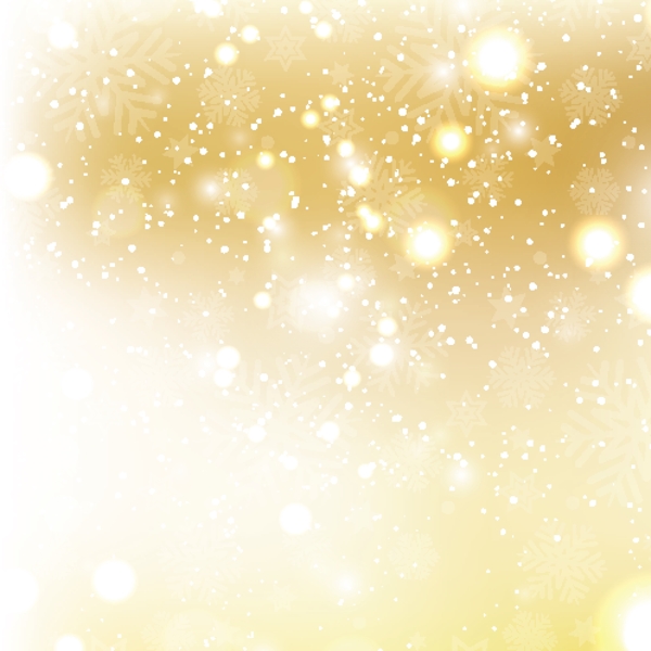 金色的圣诞节雪花背景虚化背景灯
