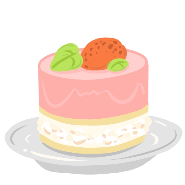 美食蛋糕粉色卡通