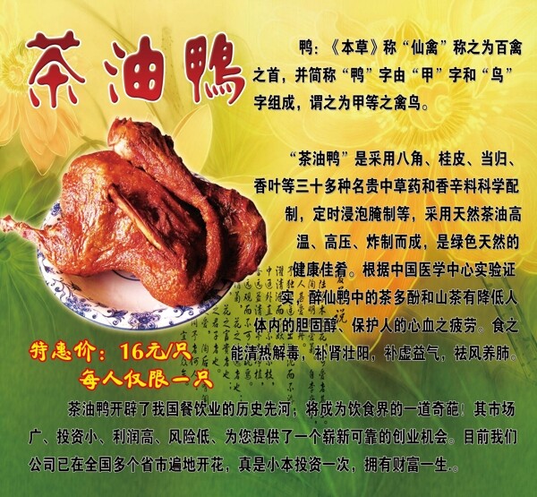 茶油鴨圖片