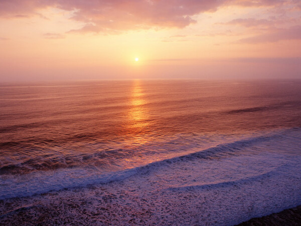 唯美海边日出图片