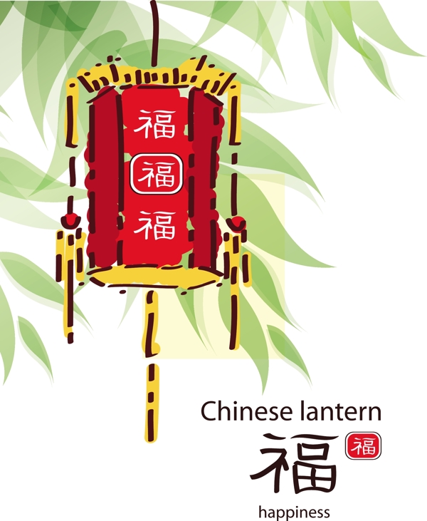 矢量中国风灯笼设计素材