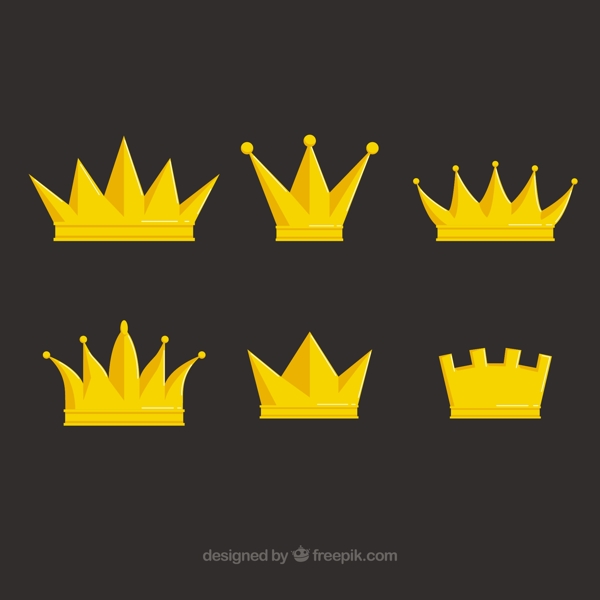 金色皇冠装饰图标平面设计素材