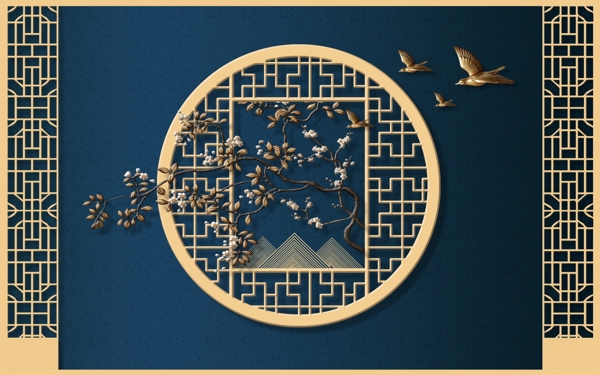 中式背景墻