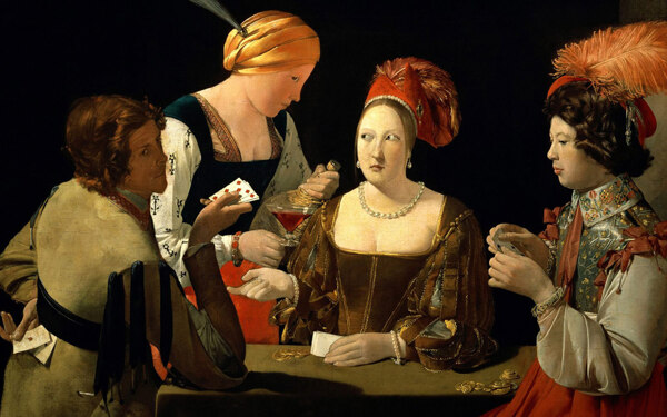 法国中世纪女性生活油画图片