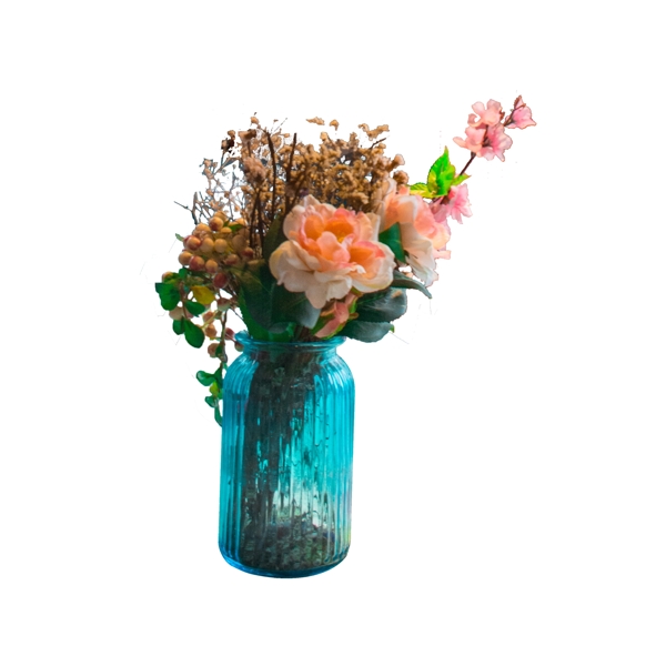 彩色植物花朵花瓶元素