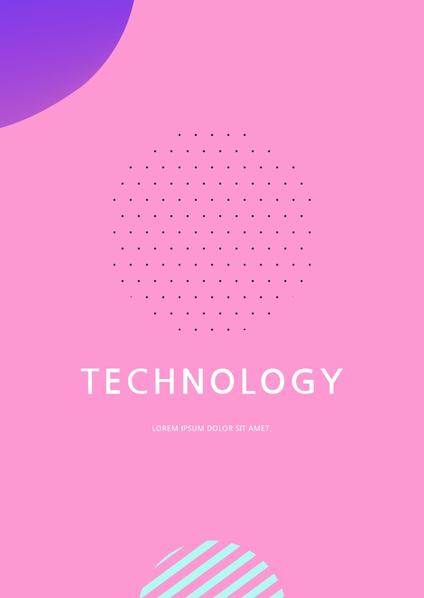 粉红色的文摘技术和专辑封面的设计模板