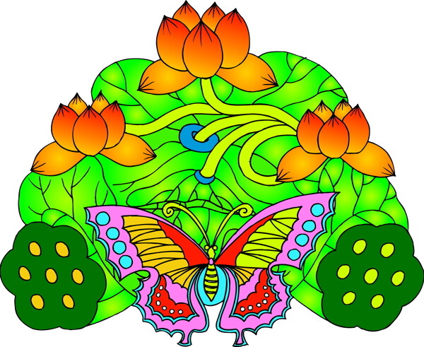 鳥(niǎo)獸吉祥插圖裝飾