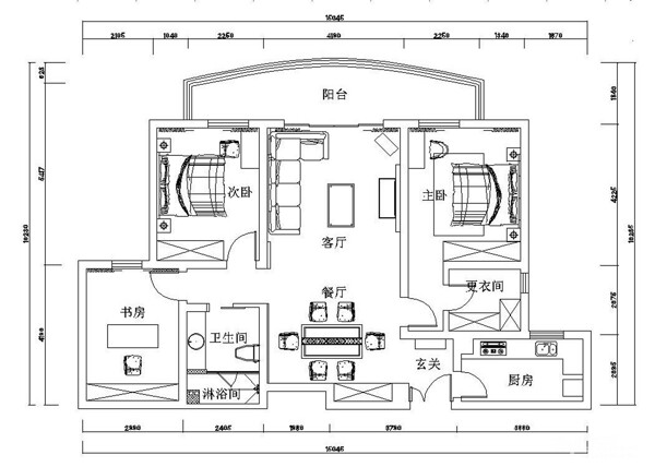 美式現(xiàn)代家裝平面圖