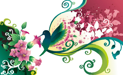 矢量花卡片