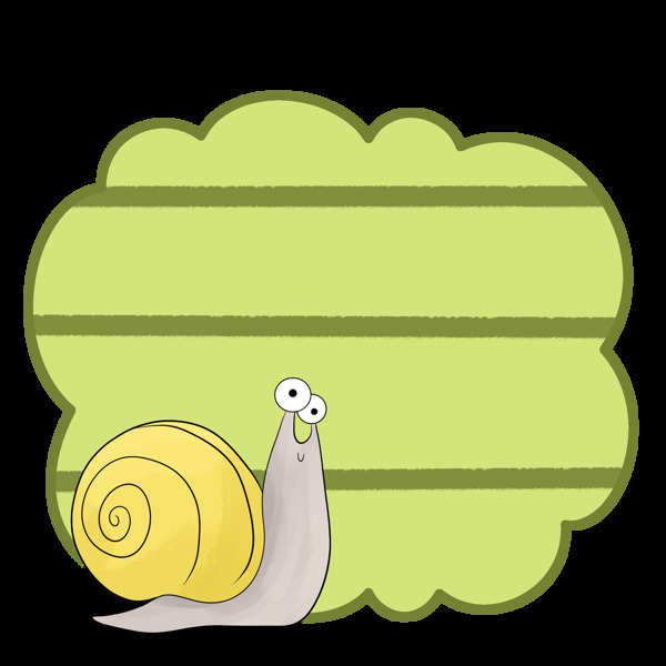 绿色的蜗牛边框插画