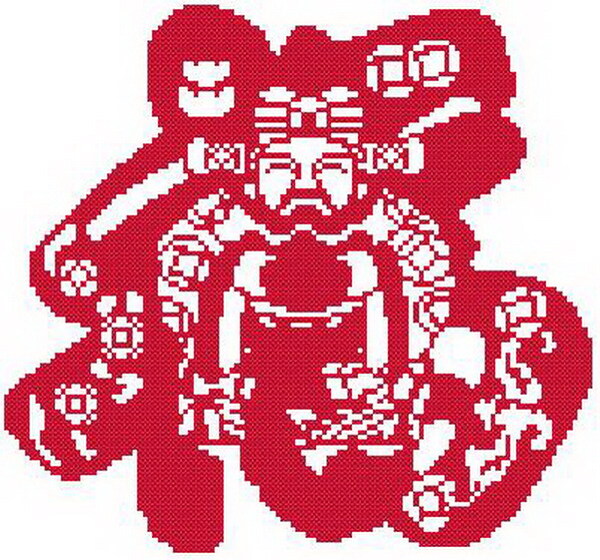 福字十字繡